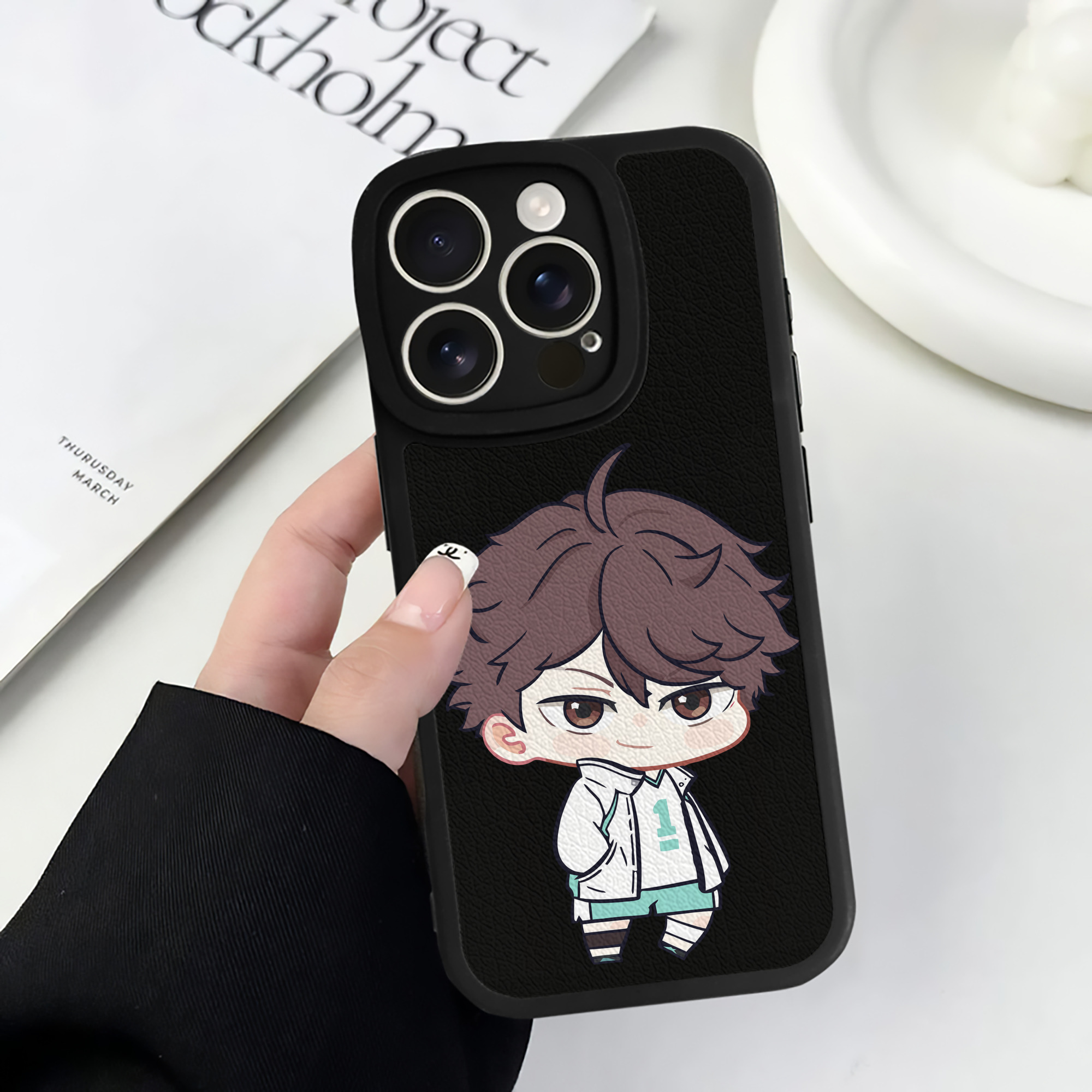 （画像用） ハイキュー!! Haikyu!! 【iPhone 16シリーズ対応】シリコンスマホケース（レザー調） 材質：シリコン